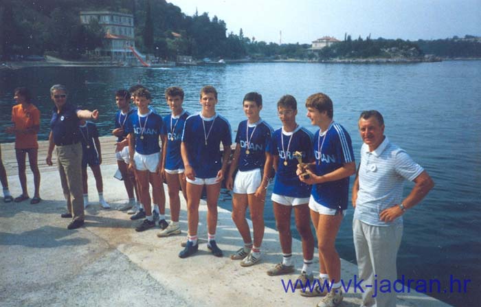 Omisalj 1986 Osmerac juniora prvak HR Hrboka Krsic Kacan Bacic Vuksan Dundov Matulina Jurin korm Grubsic
